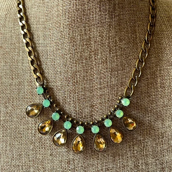 Plunder Antique Gold Statement Necklace Adjustable - Picture 1 of 6